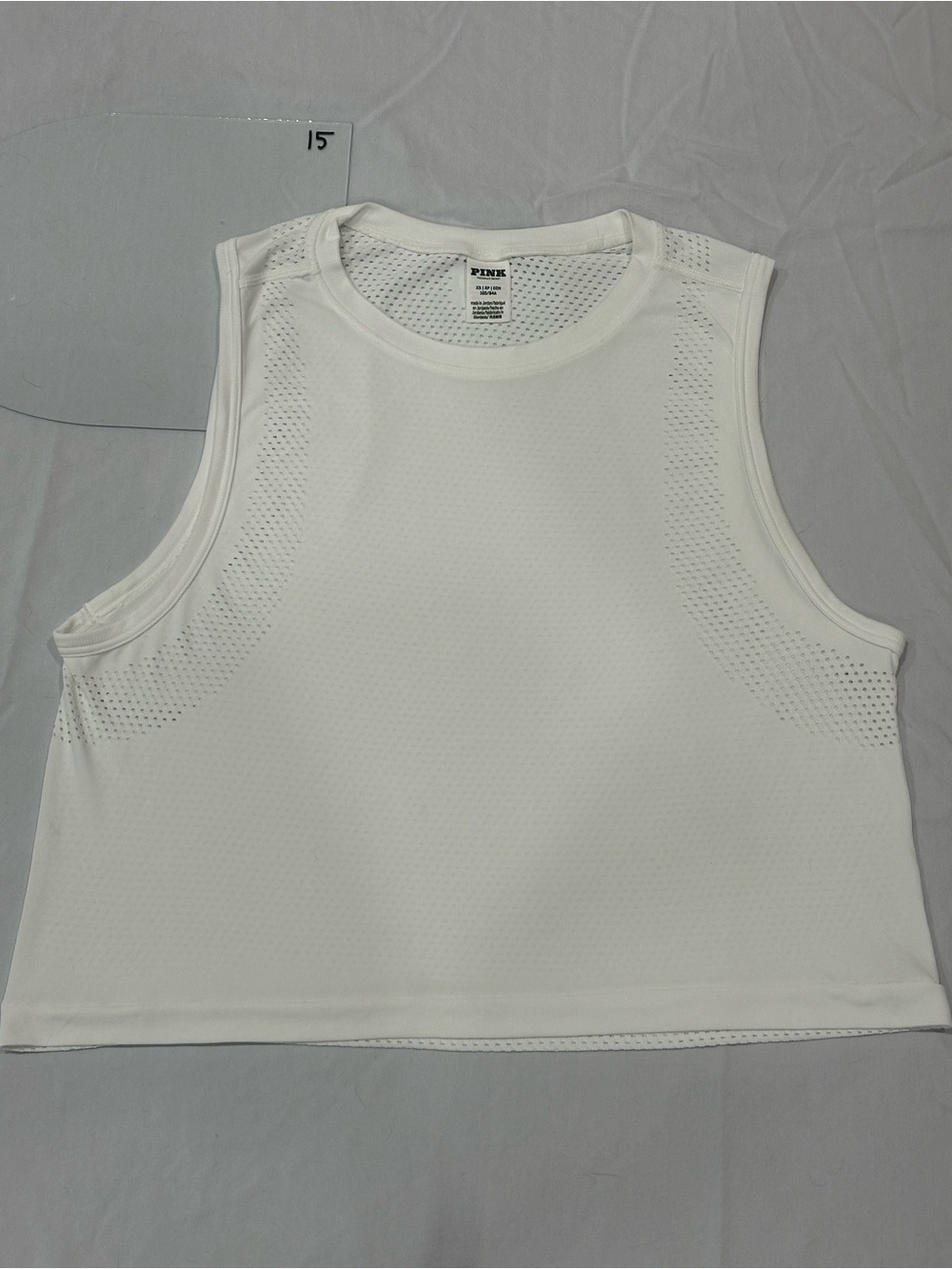 PINK Victoria's Secret White Mesh Crop Tank